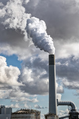 Air pollution from power station chimney