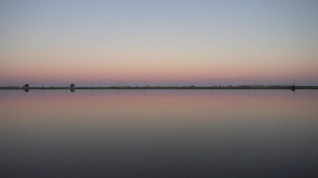 Sunset in the Ebro delta in Tarragona
