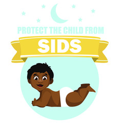 Protect the child from SIDS. Vector illustration for SIDS Awareness Month or Sudden Infant Death Syndrome. 
