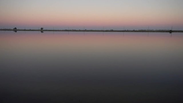Sunset in the Ebro delta in Tarragona