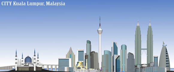Obraz premium Vector Miasto Kuala Lumpur, Malezja