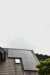 Solar panels on roof of house in Germany