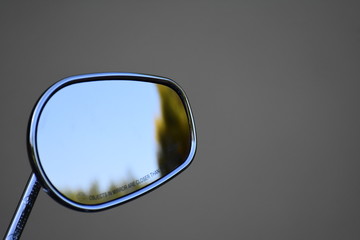Close-up  chromed motorcycle  part,mirror