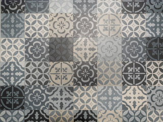 Lisbon geometric Azulejo tile vector pattern, Portuguese or Spanish retro old tiles mosaic, Mediterranean seamless black and white design. Ornamental indigo textile background