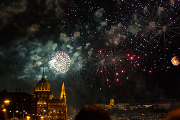 fireworks Budapest Hungary