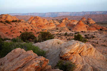 Desert formations at sunrise