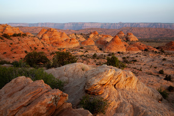 Fototapeta na wymiar Formations in the desert at sunrise
