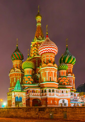 Fototapeta na wymiar St. Basil's Cathedral in Moscow at night. Russia