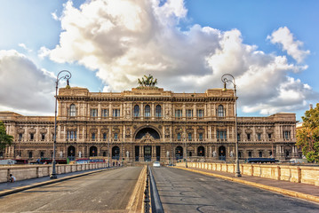 Obraz premium The Palace of Justice, view from the Ponte Umberto I, Rome, Italy