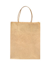 Paper bag isolated on white background.