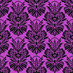 Fototapeta na wymiar Vector vintage victorian pattern with damask motif