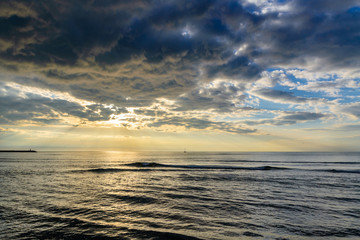 Stormy sky over the sea. Tuscany, Italy