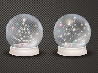Magic 3d crystal xmas snowglobe template.