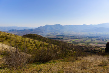 Scenic landscape with settlements, Armenia-Georgia border