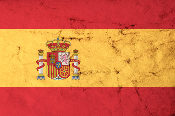 Flag of Spain with old dirty grunge texture