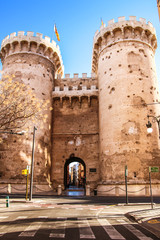 Defensive towers Quart in the historic center of Valencia.