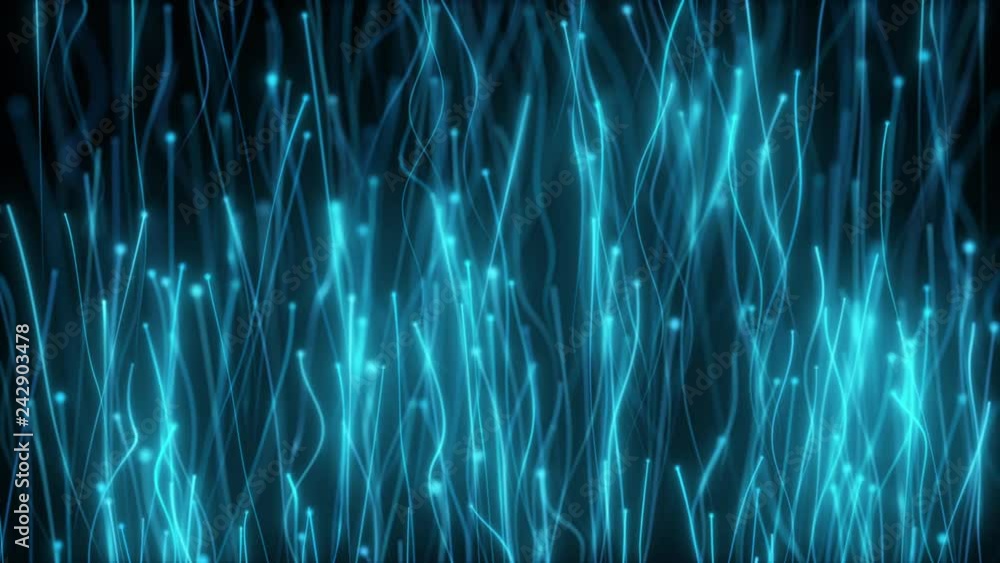 Poster seamless loop 3d animation of blue abstract radial lines geometric background. data flow. optical fi