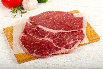 Raw beef steak