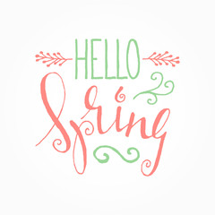 Handwritten calligraphic Spring lettering