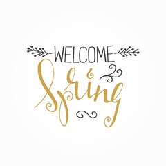 Handwritten calligraphic Spring lettering