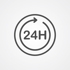 24 hours vector icon sign symbol