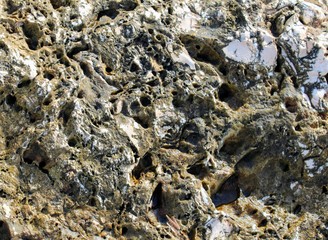 Mountain stone corroded by winds