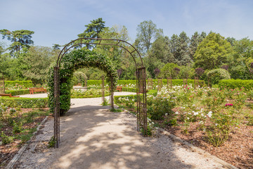 Madrid, Spain. Flower Garden at Campo del Moro Park