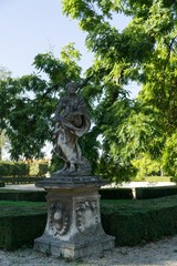 Fototapeta premium Slavkov u Brna, Czech Republic - Sep 12 2018: Statues in main city park in the Slavkov u Brna city. Brno, Czech Republic