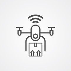 Delivery drone vector icon sign symbol