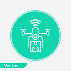 Delivery drone vector icon sign symbol