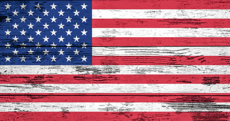 Fototapeta premium Flag of America with old grunge texture
