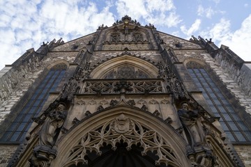 Fototapeta premium Brno, Czech Republic - Sep 12 2018: Cathedral of St. Peter and Paul in the center of Brno city. Czech Republic