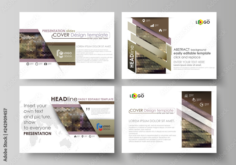 Poster set of business templates for presentation slides. easy editable vector layouts in flat design. abst