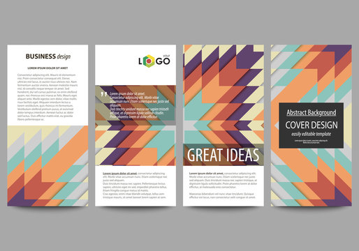 Flyers set, modern banners. Business templates. Cover design template, abstract vector layouts. Tribal pattern, geometrical ornament in ethno syle, ethnic hipster backdrop, vintage fashion background.
