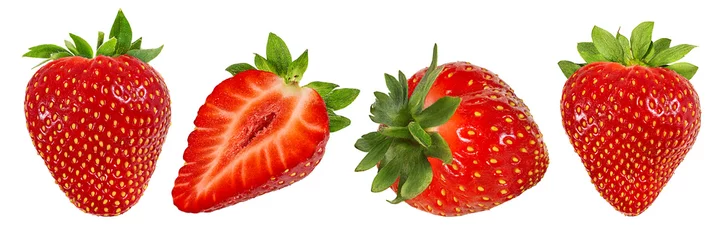 Keuken spatwand met foto Fresh strawberry isolated on white background with clipping path © Ekaterina