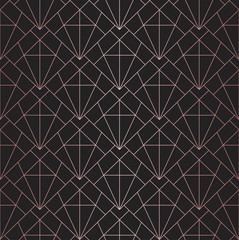 Geometric Diamond Vector Seamless Pattern. Abstract Art Deco Background. Classic Stylish Texture.