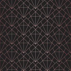 Geometric Diamond Vector Seamless Pattern. Abstract Art Deco Background. Classic Stylish Texture.