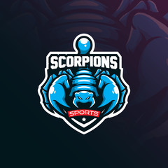 scorpion mascot logo design vector with modern illustration concept style for badge, emblem and t shirt printing. angry scorpion illustration.