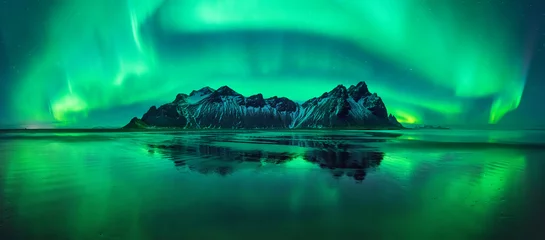 Fototapete Nordlichter Polarlichter in Stokksnes