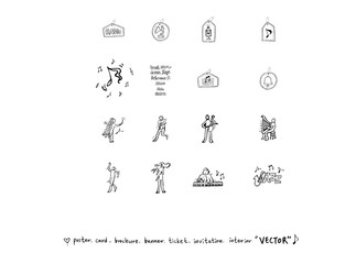 음악회 포스터 / 손으로 그린 음악 일러스트