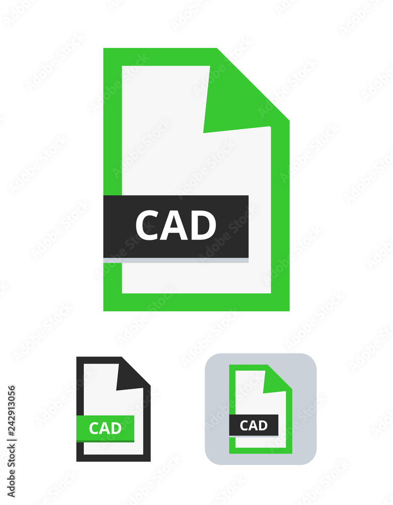 Poster cad file flat vector icon. symbol of computer-aided design format – cad for 2d or 3d design. symbol 