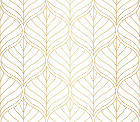 Geometric leaves vector seamless pattern. Abstract vector texture. Leaf background.
