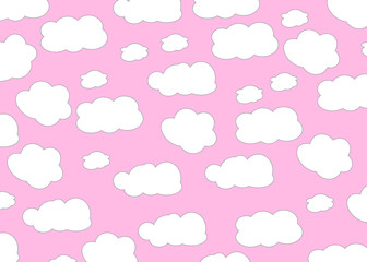 Cloud design. Baby background. Blue sky with clouds. Vector illustration.