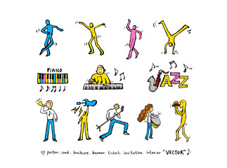 음악회 포스터 / 손으로 그린 음악 일러스트