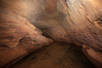 sandstone cave with underground water flow