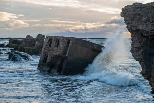 ruins of old war fort in Liepaja, Latvia