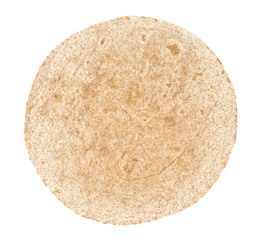 whole grain tortilla isolated