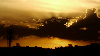 sunset in mountains