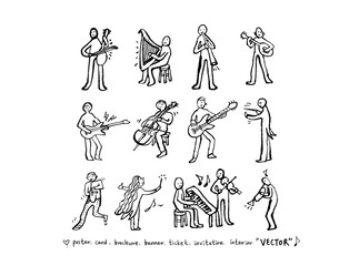 음악회 포스터 / 손으로 그린 음악 일러스트