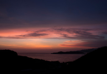 Blue and Purple Evening Overlooking the Ocean